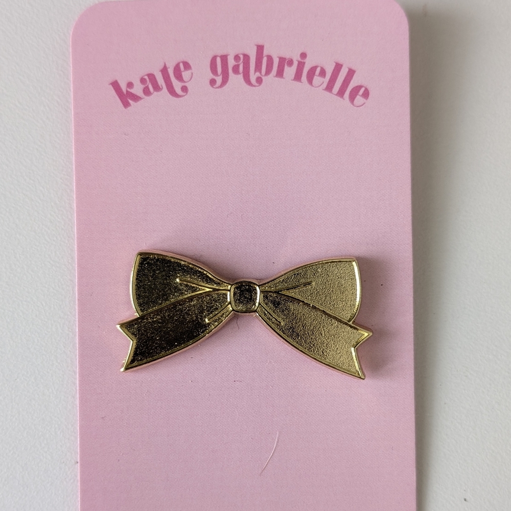 Kate Gabrielle Gold Bow Enamel Purse Charm